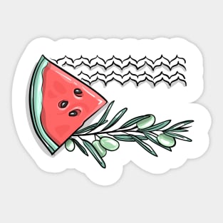 watermelon flag (colored) Sticker